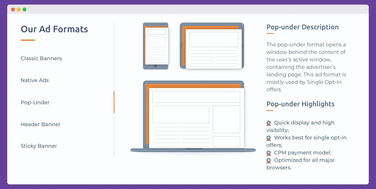 Ad formats used in GameFI PR different types of ad