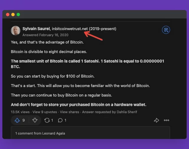 Example of Quora Answer In The Right Way IDO Marketing
