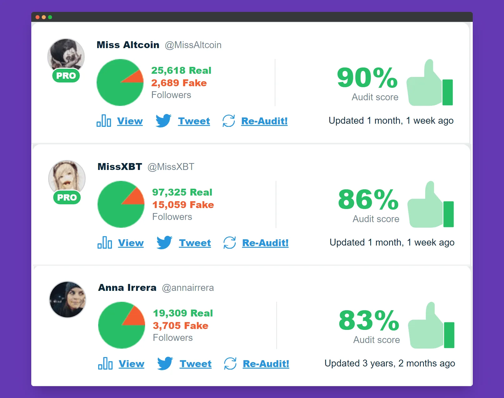Fake twitter followers detector