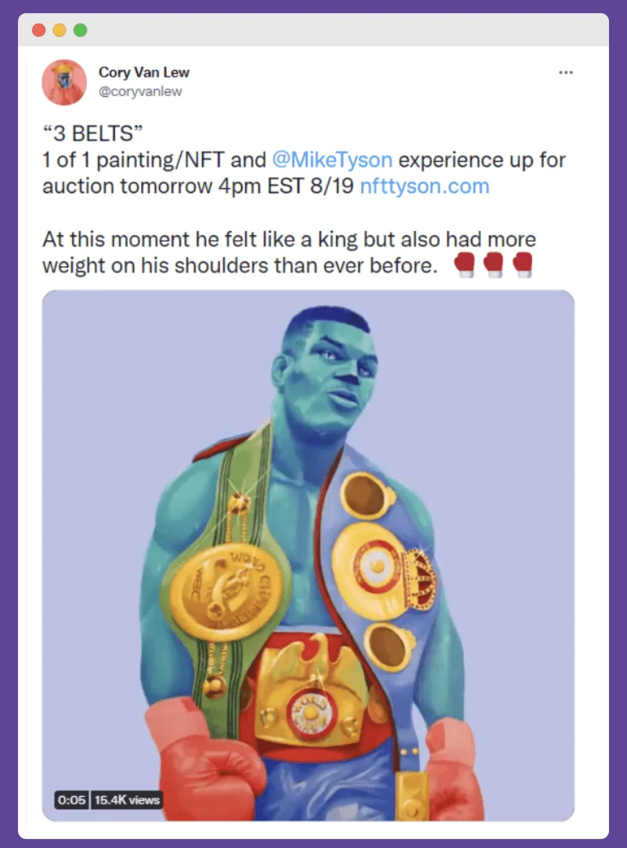 NFT PR on Twitter example