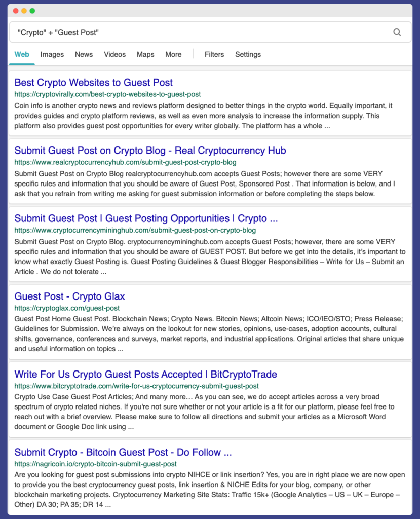 Google Searching for Guest Posts using search tactics