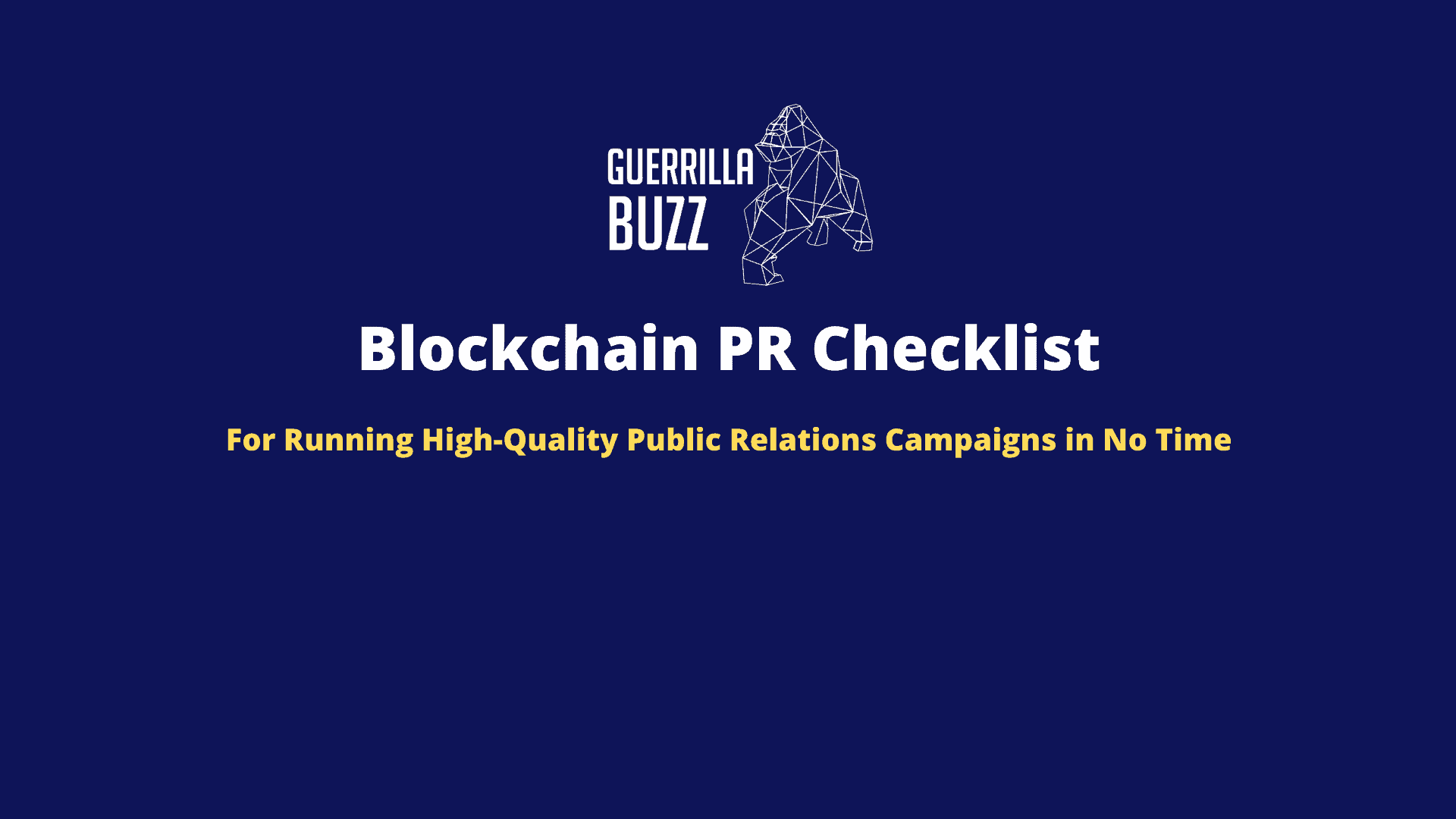 Blockchain PR Checklist GuerrillaBuzz 1