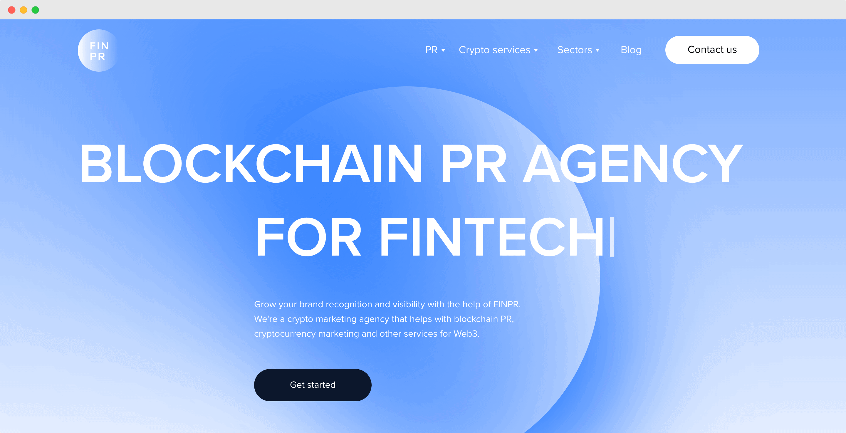 Finpr homepage screenshot