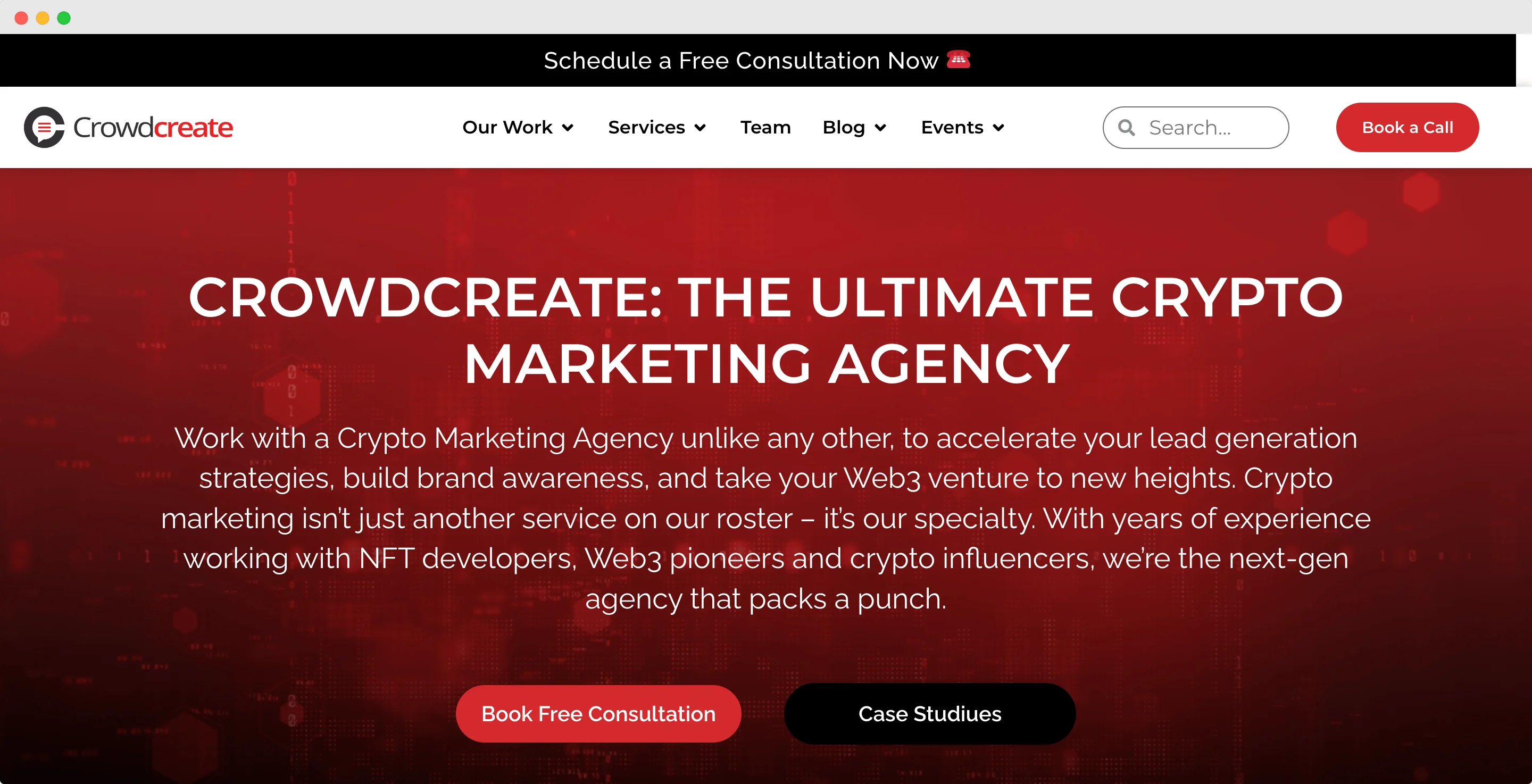 crowdcreate homepage screenshot 