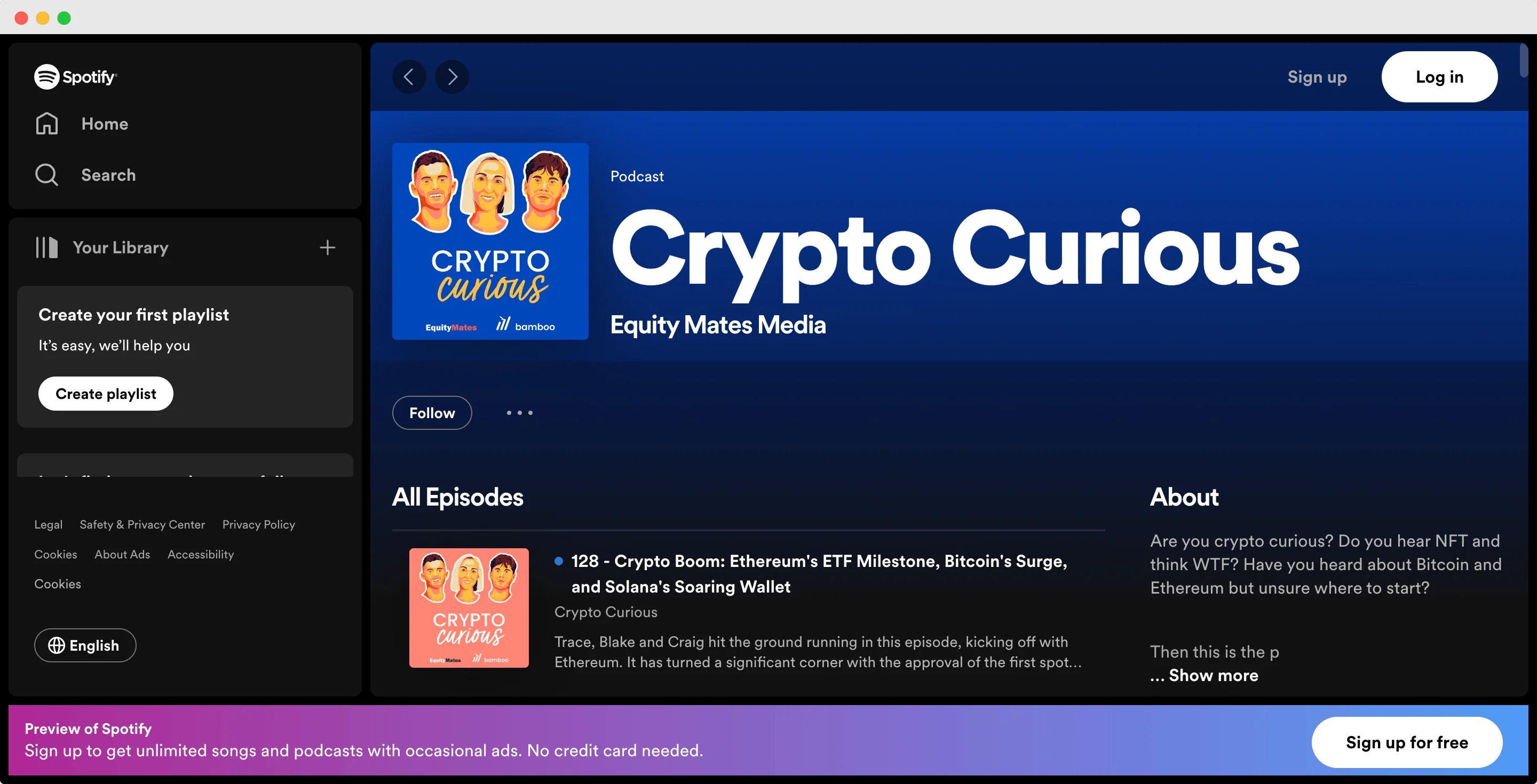 Crypto-Curious podcast screenshot