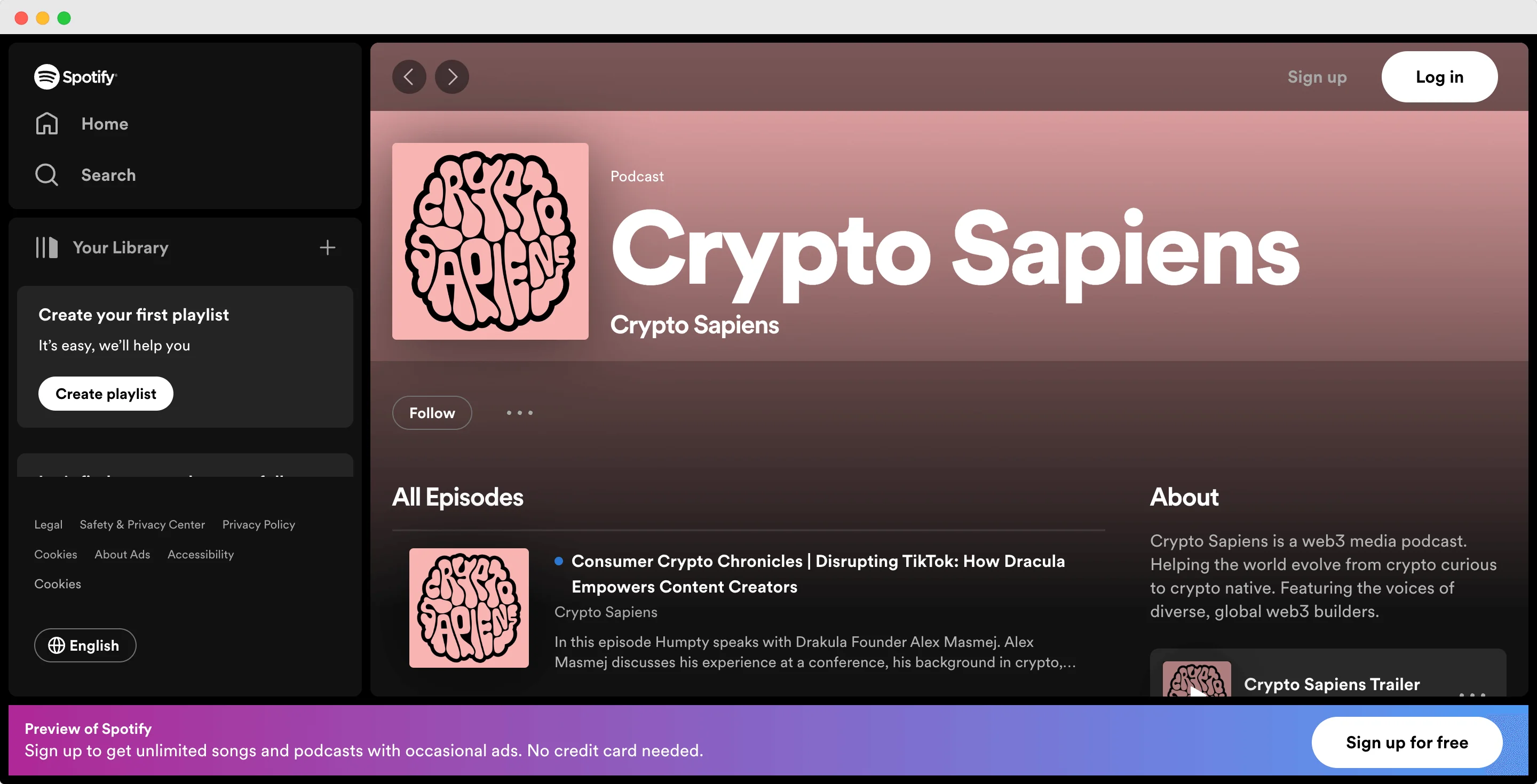 Crypto Sapiens podcast screenshot