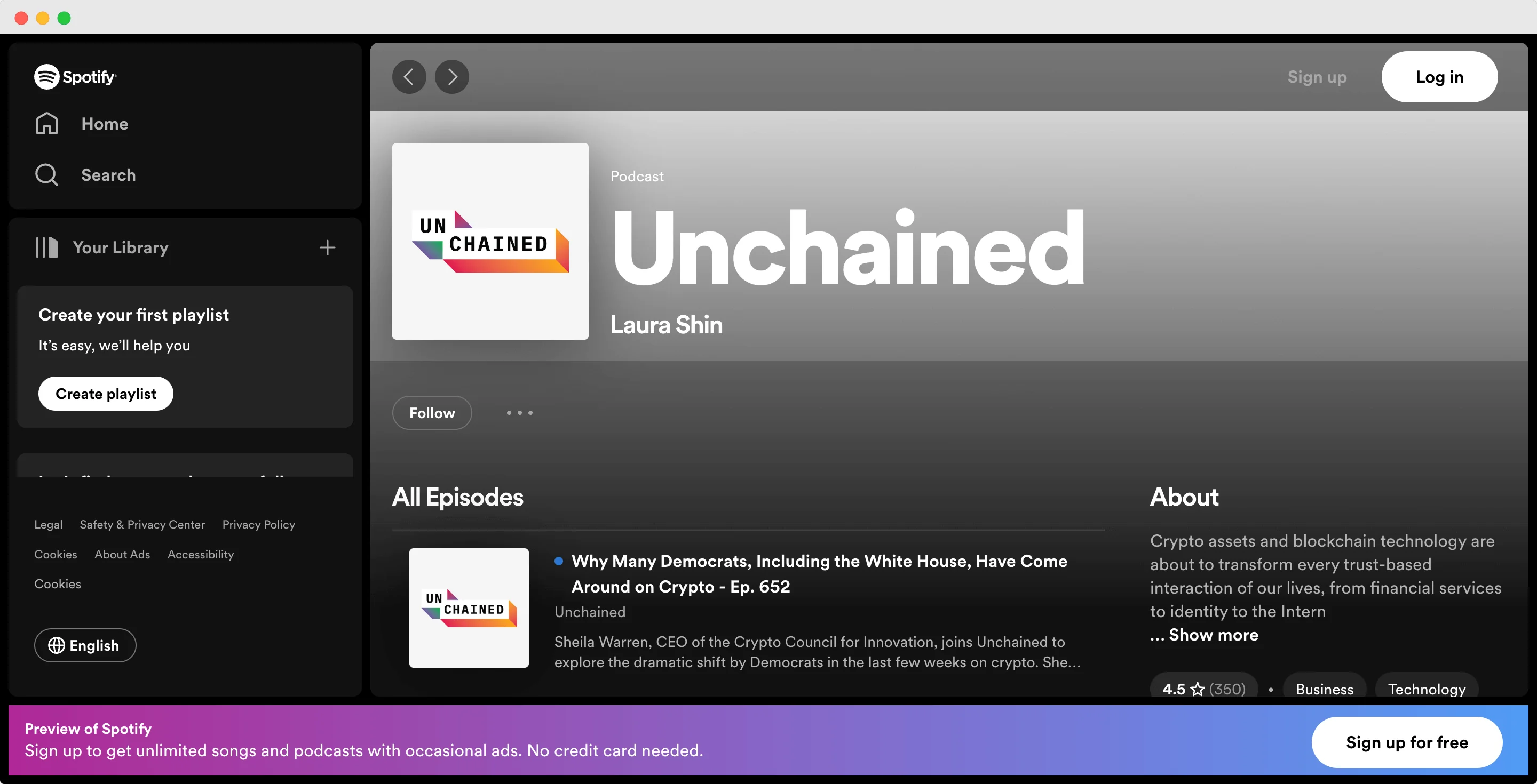 Unchained podcast screenshot