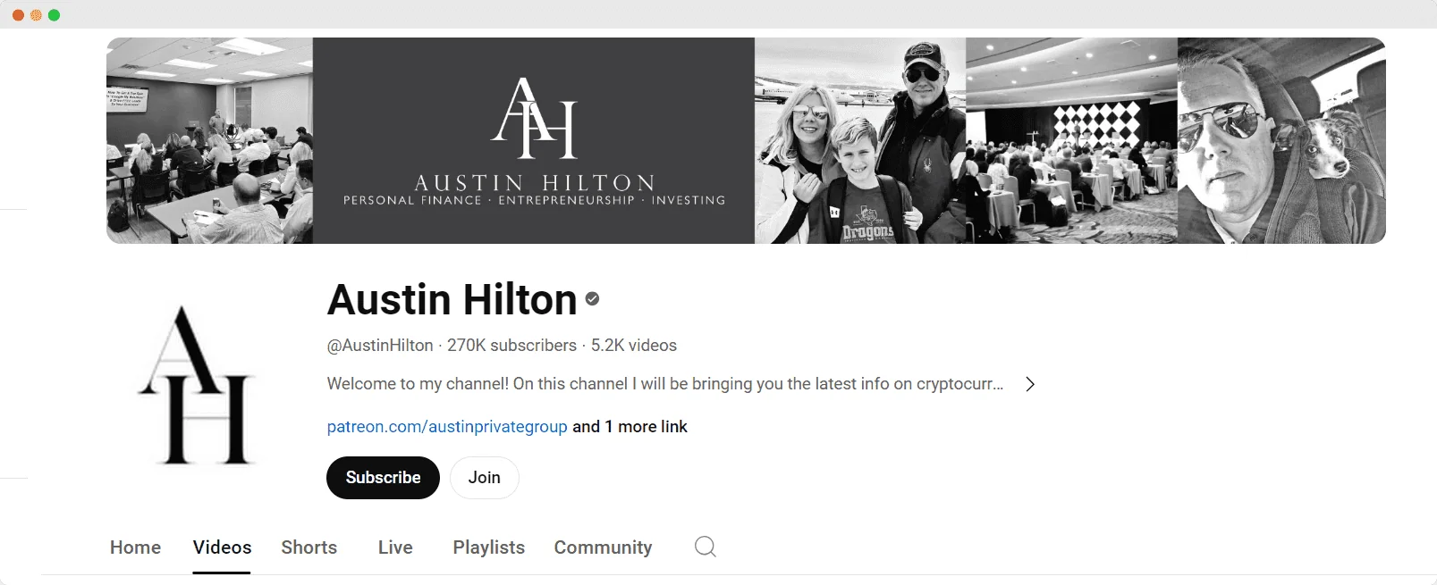 AustinHilton youtube channel screenshot