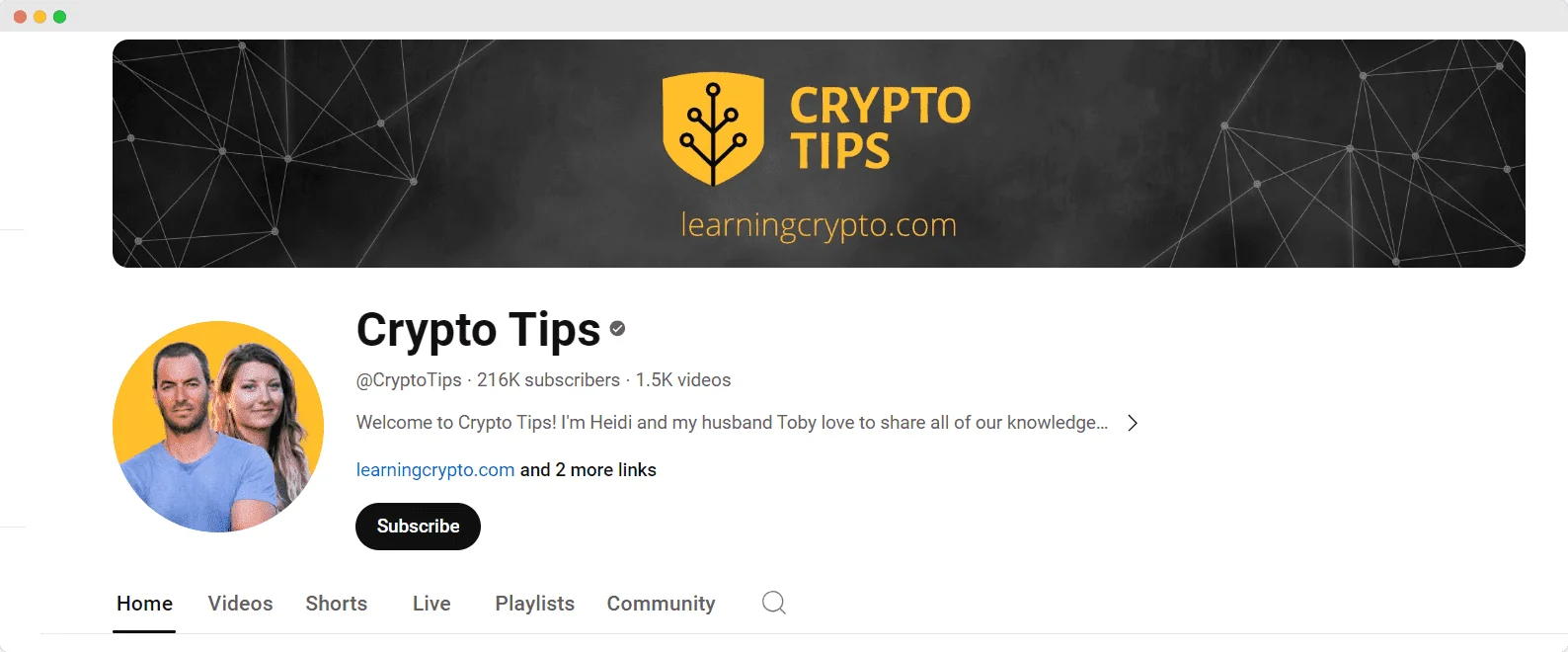 Crypto Tips youtube channel screenshot