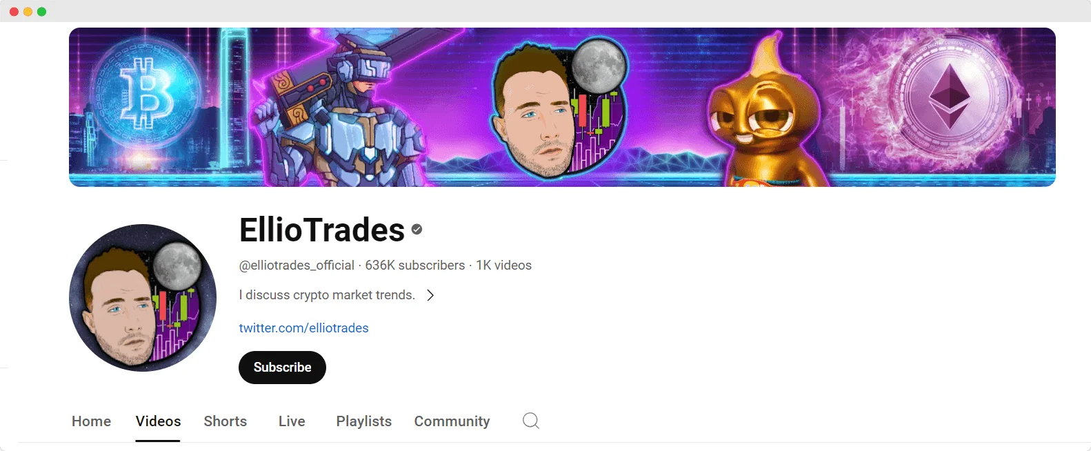 EllioTrades youtube channel screenshot