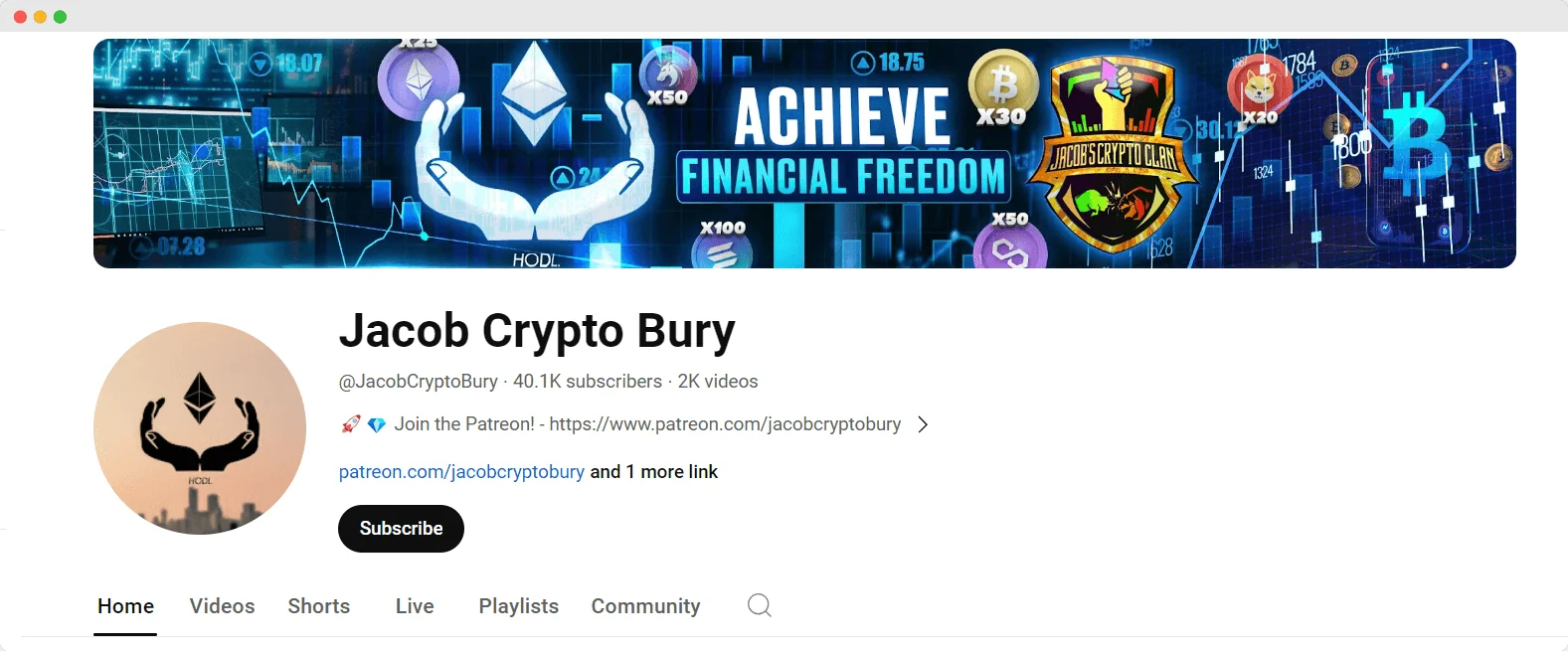 JacobCryptoBury youtube channel screenshot