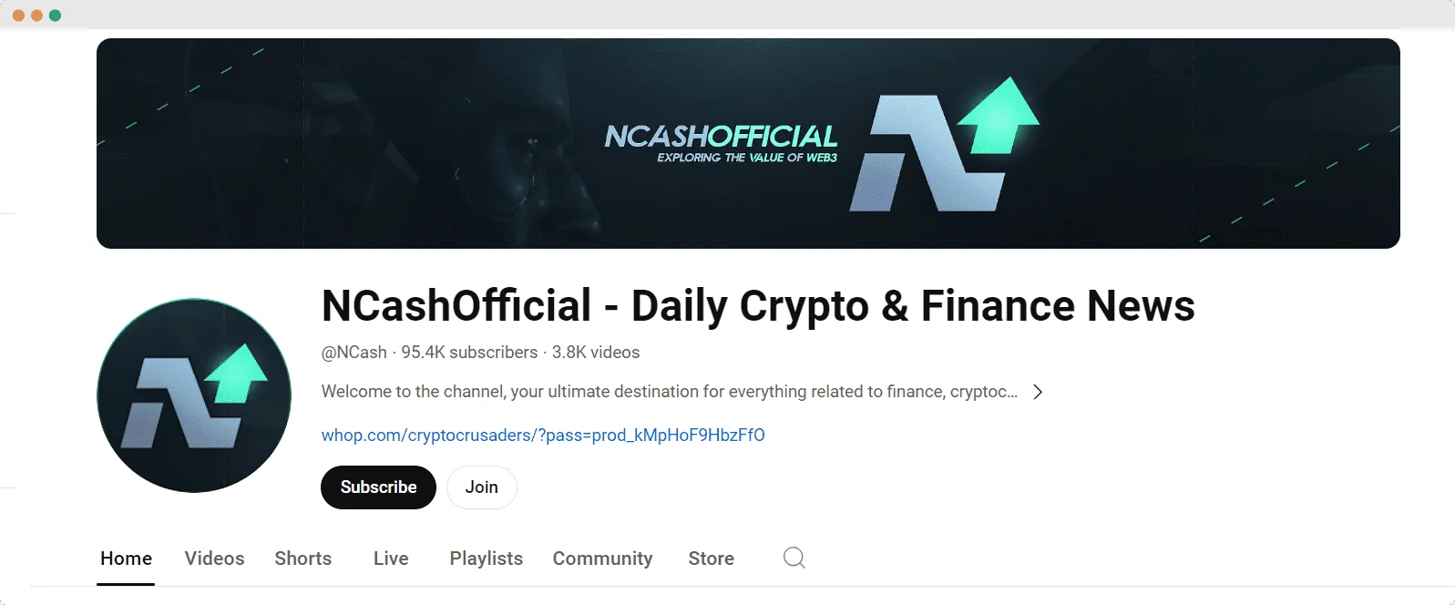 NCashOfficial youtube channel screenshot