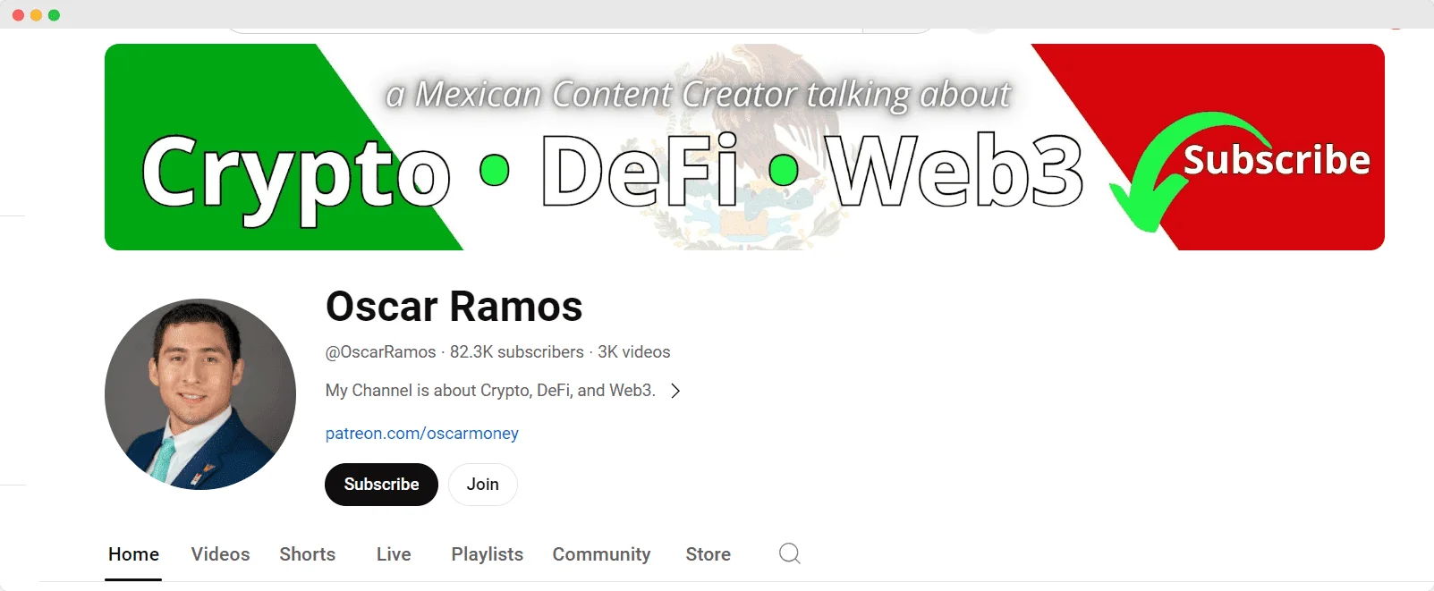 OscarRamos youtube channel screenshot