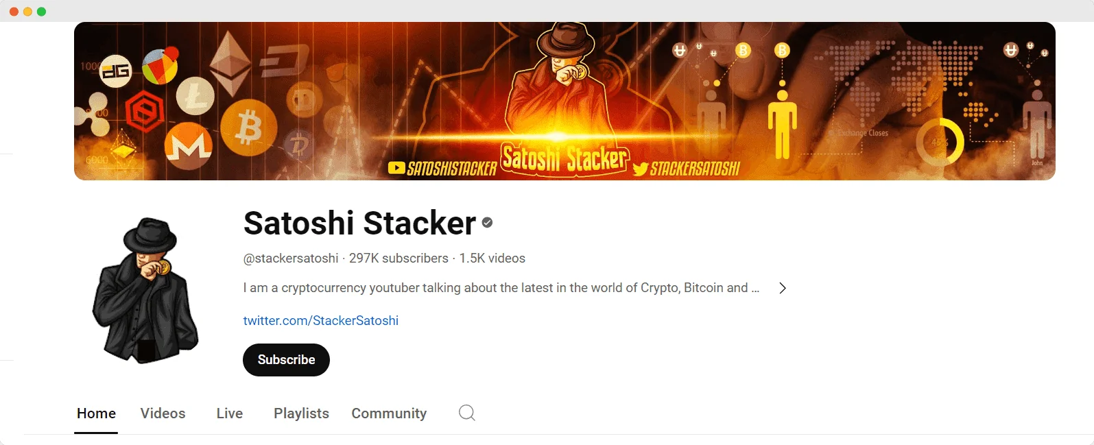 Satoshi Stacker youtube channel screenshot